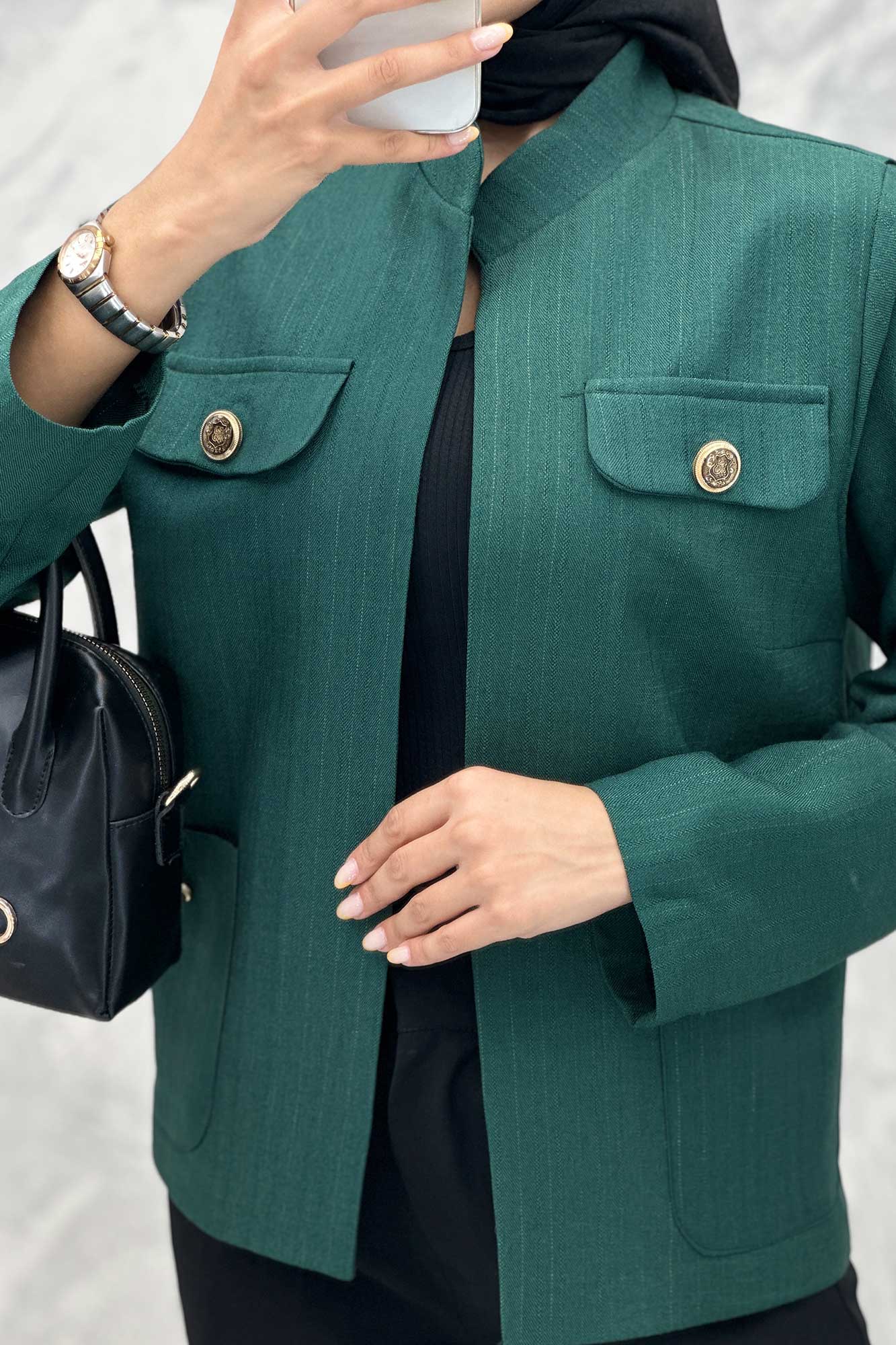 کت یقه دیپلمات شانتون خطی چهار جیب