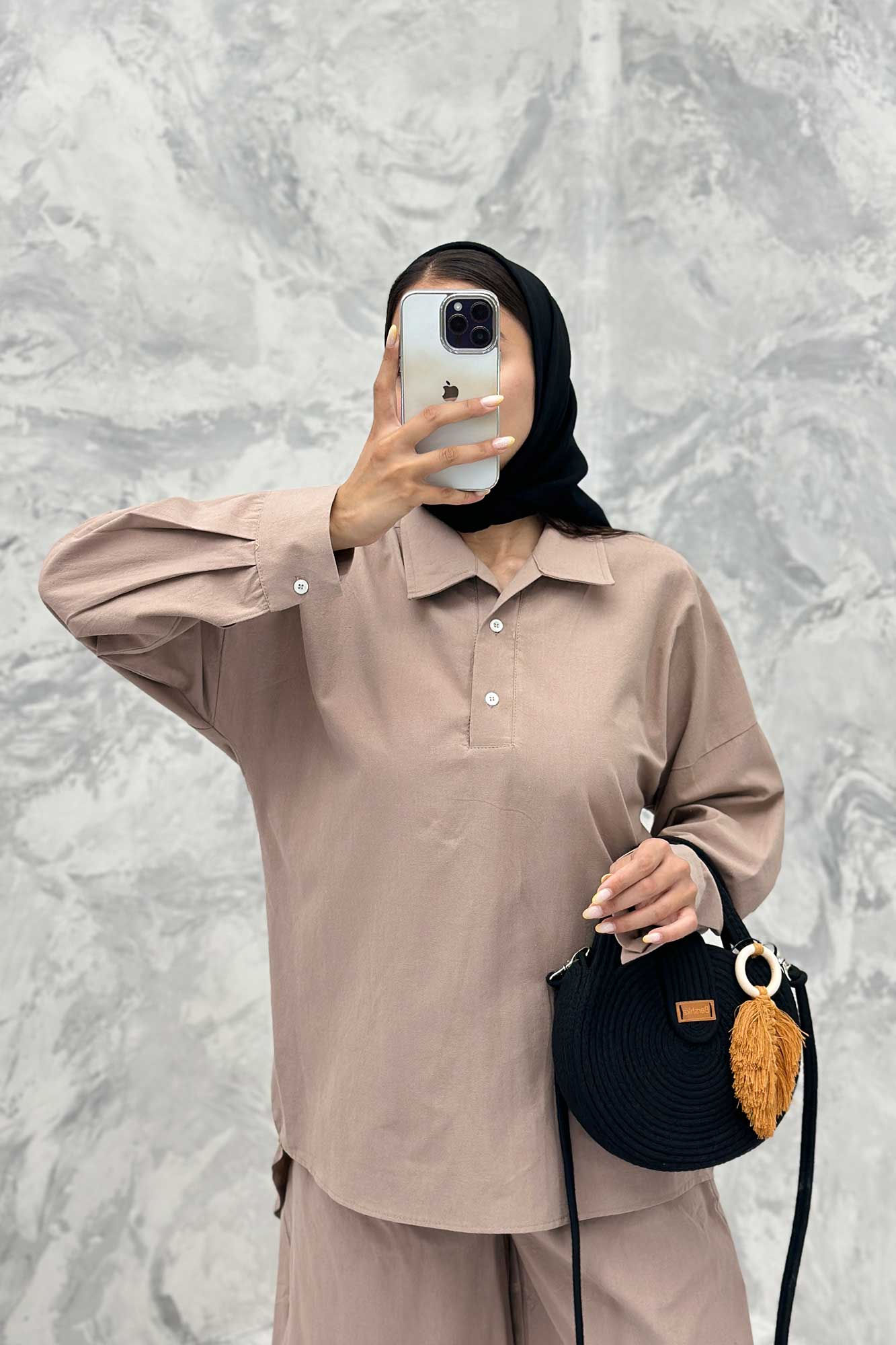 ست مانتو و شلوار پشت بلند لینن کژال