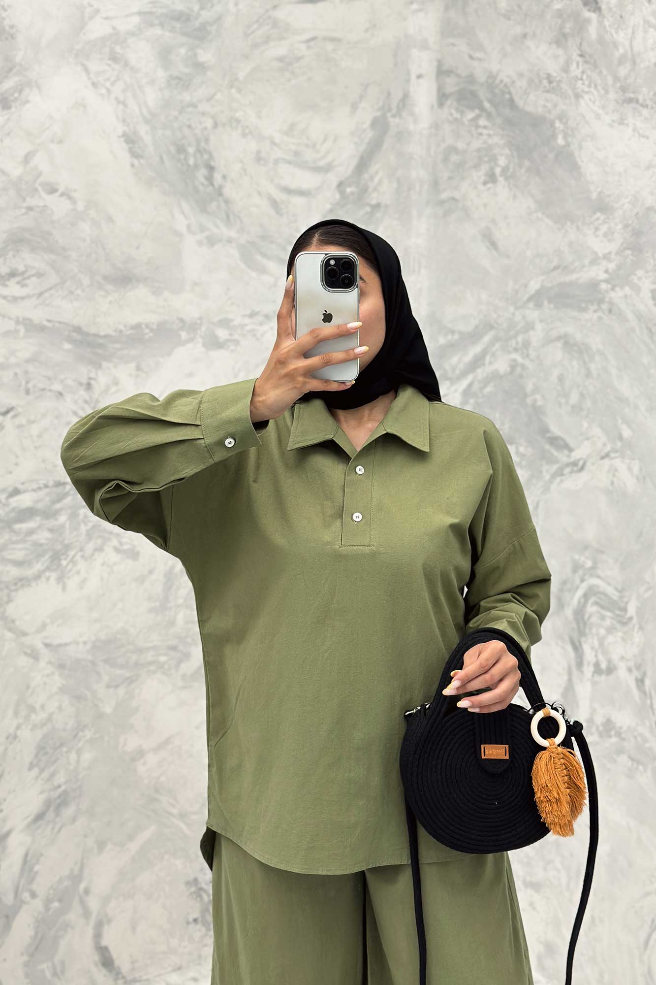 ست مانتو و شلوار پشت بلند لینن کژال