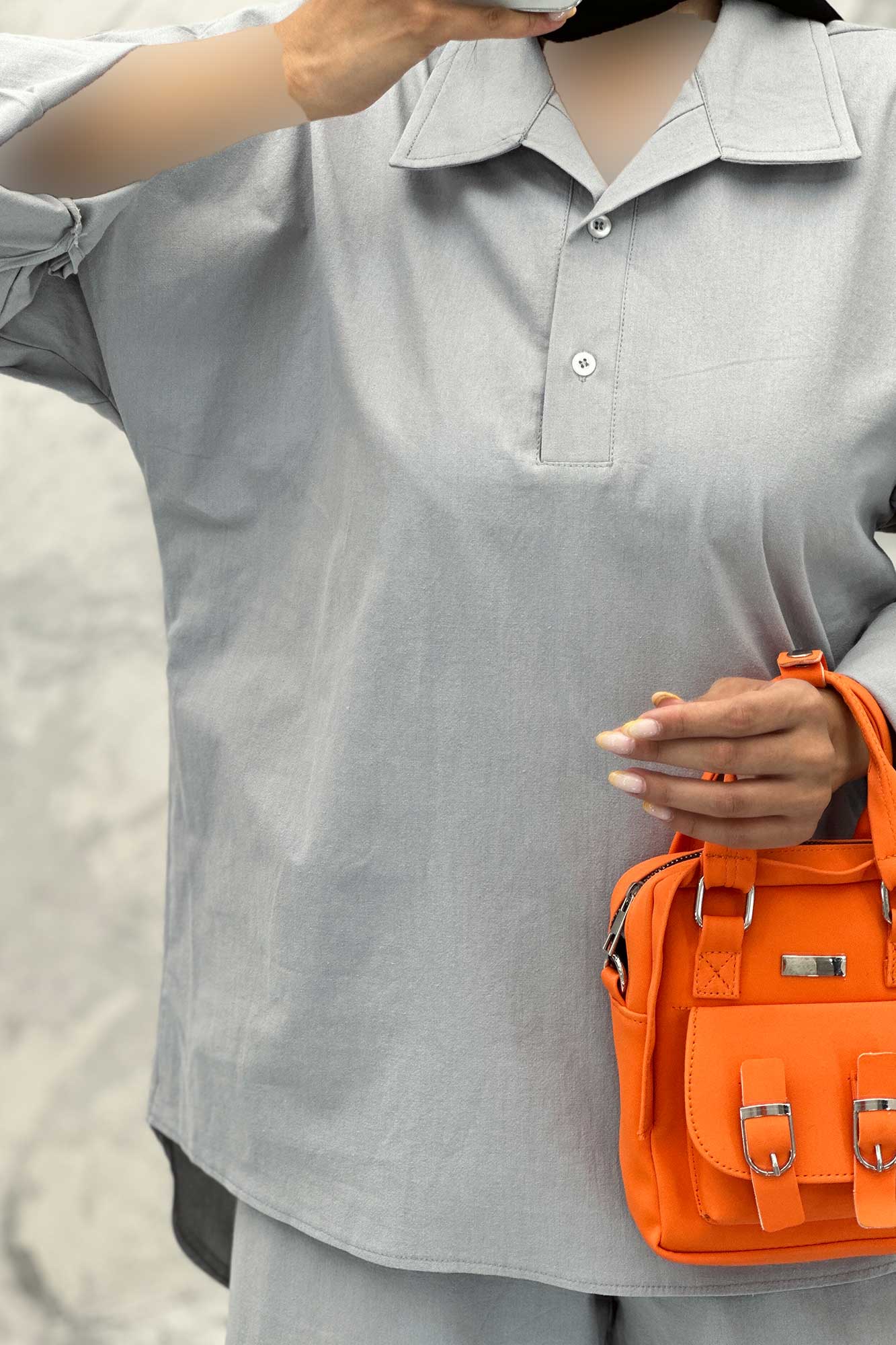 ست مانتو و شلوار پشت بلند لینن کژال