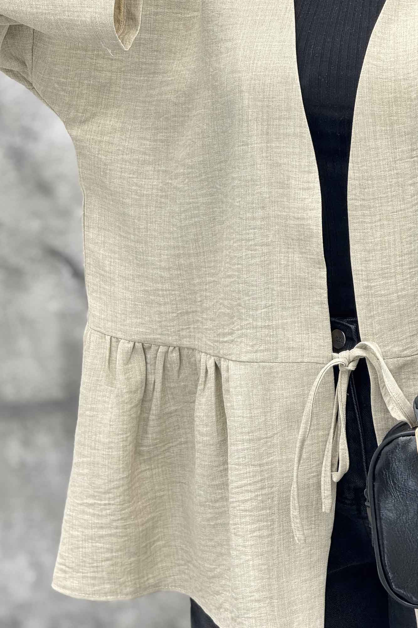 مانتو چین دار تک بند شانتون