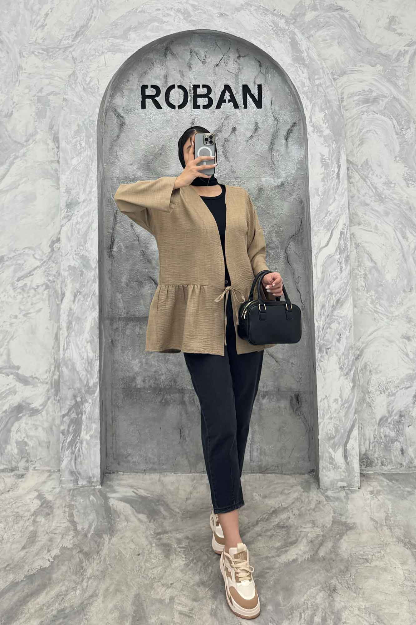 مانتو چین دار تک بند شانتون