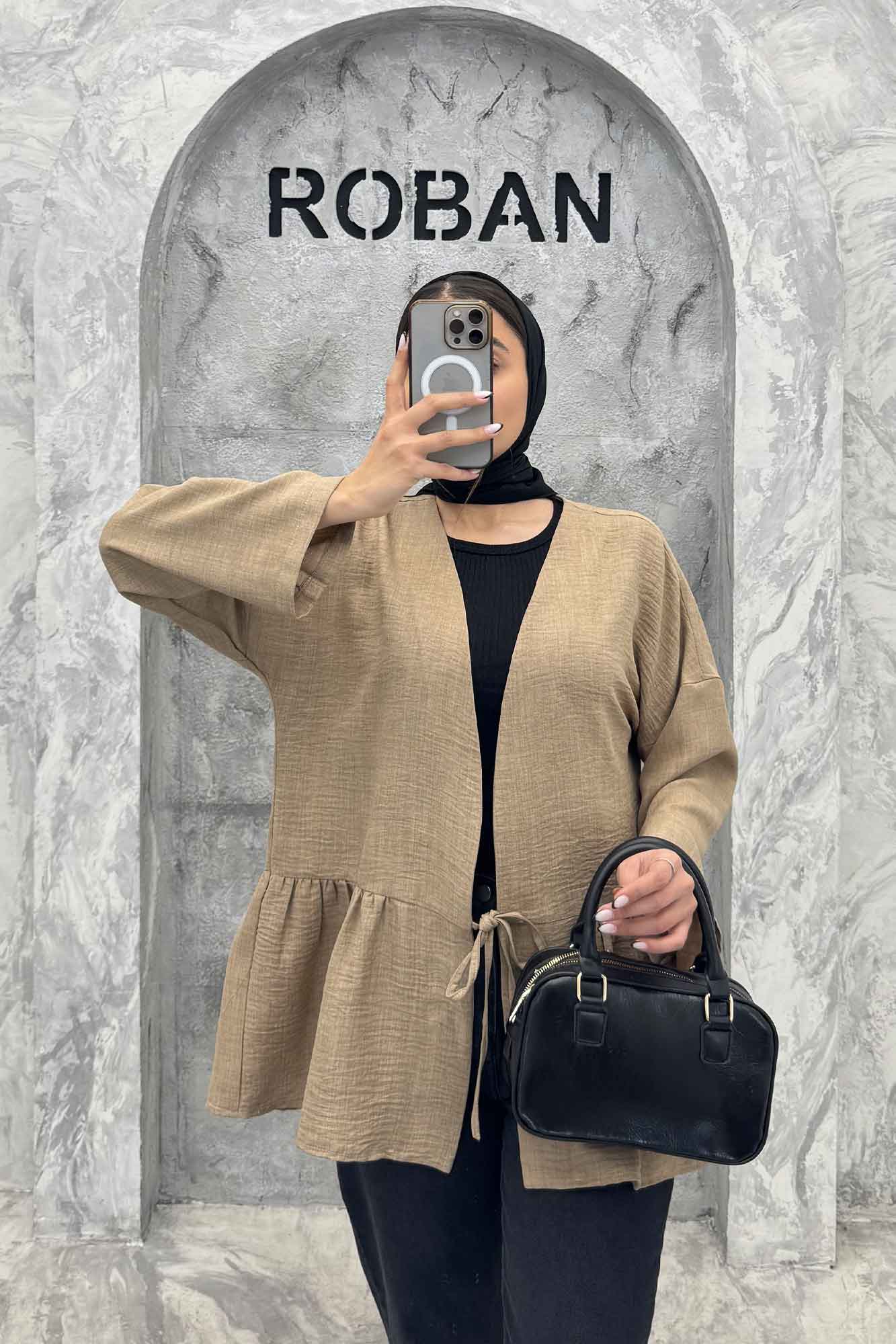 مانتو چین دار تک بند شانتون