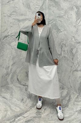 مانتو چین دار تک بند شانتون