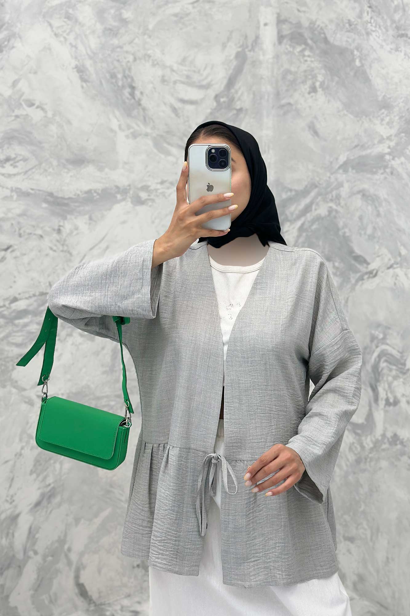 مانتو چین دار تک بند شانتون