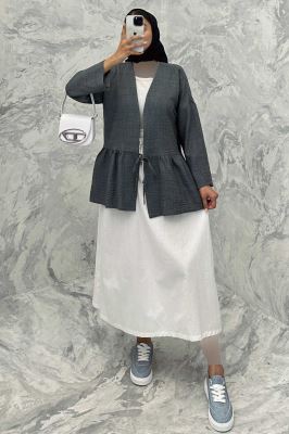 مانتو چین دار تک بند شانتون