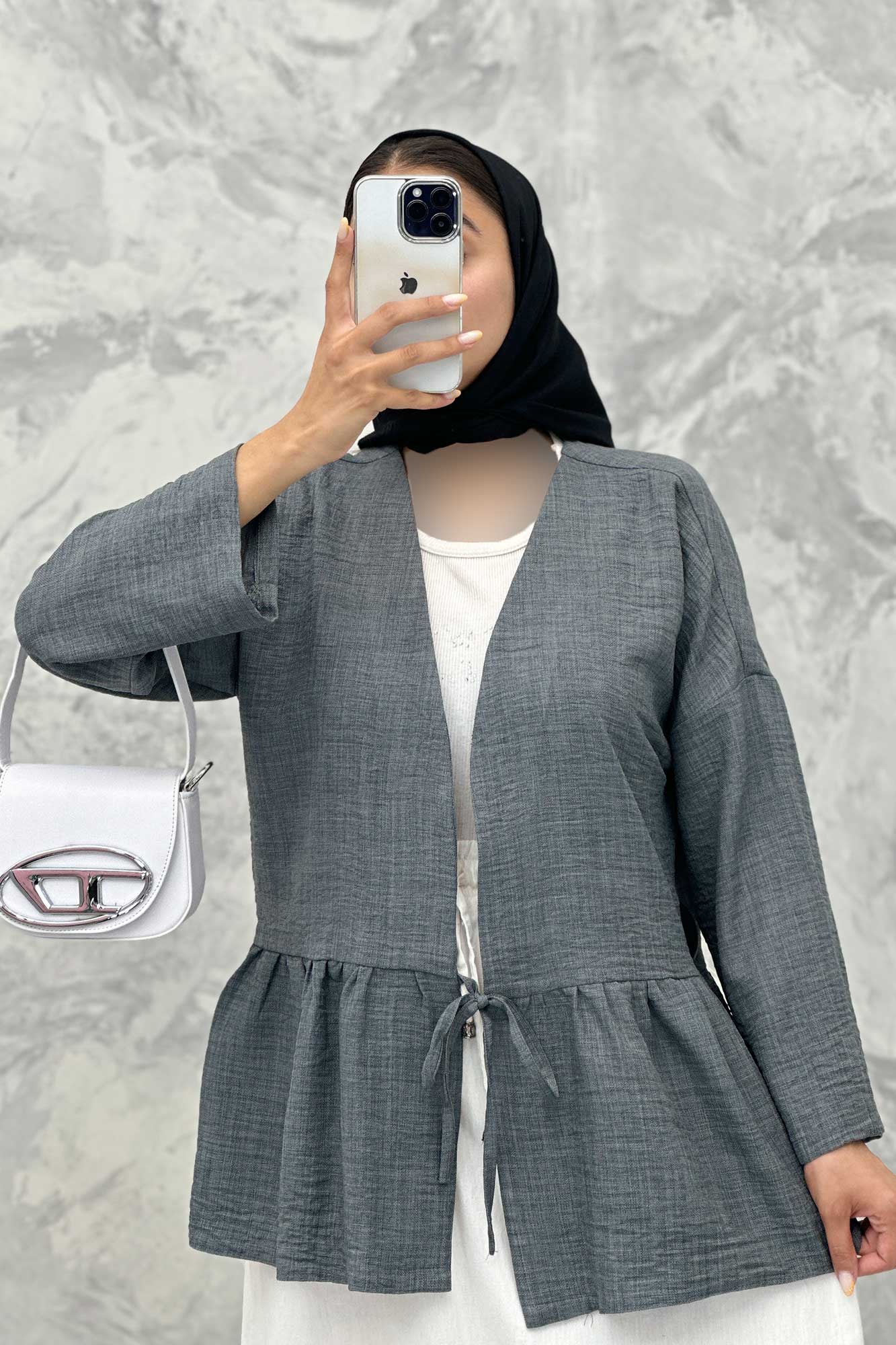 مانتو چین دار تک بند شانتون