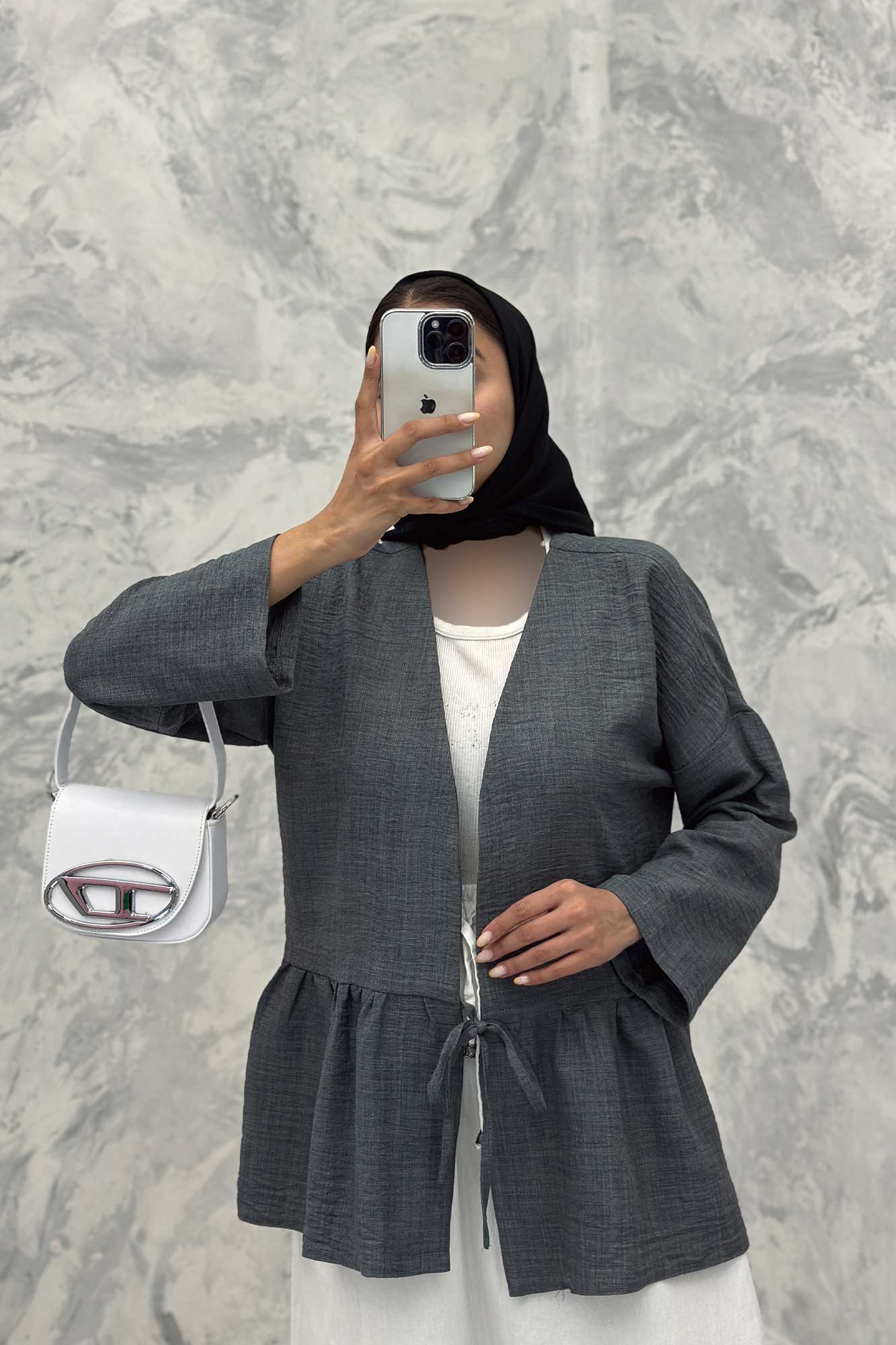 مانتو چین دار تک بند شانتون