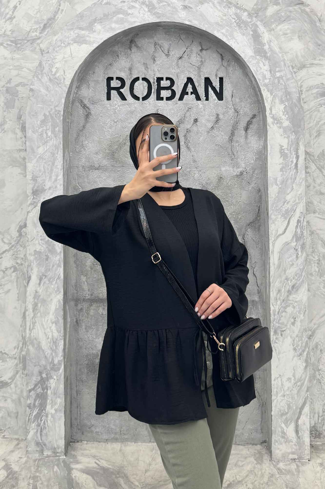 مانتو چین دار تک بند شانتون