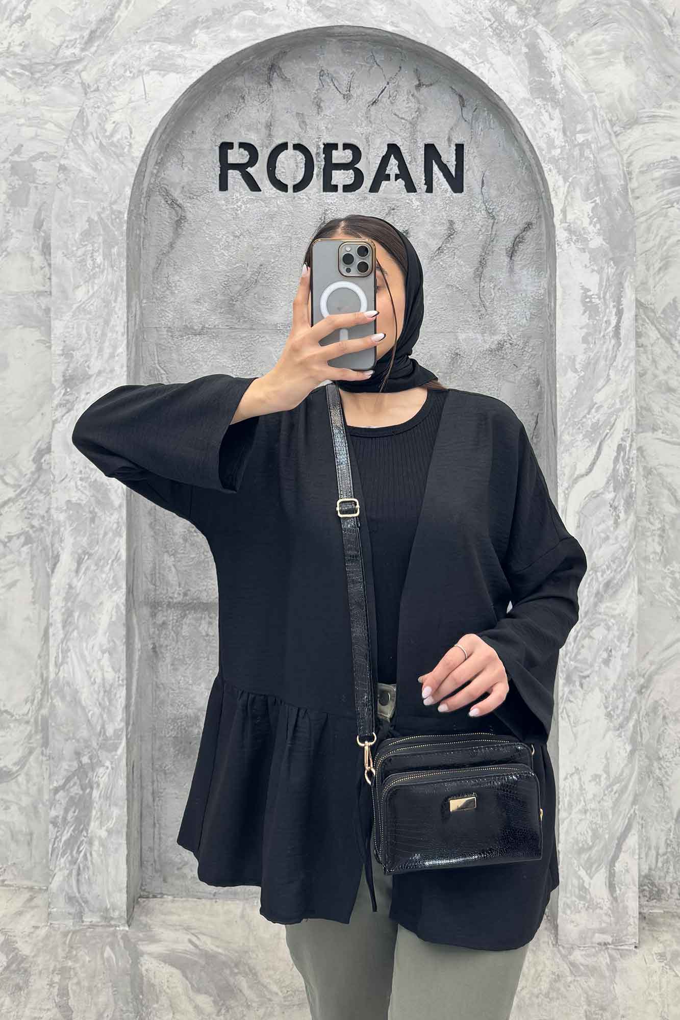 مانتو چین دار تک بند شانتون