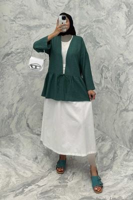 مانتو چین دار تک بند شانتون