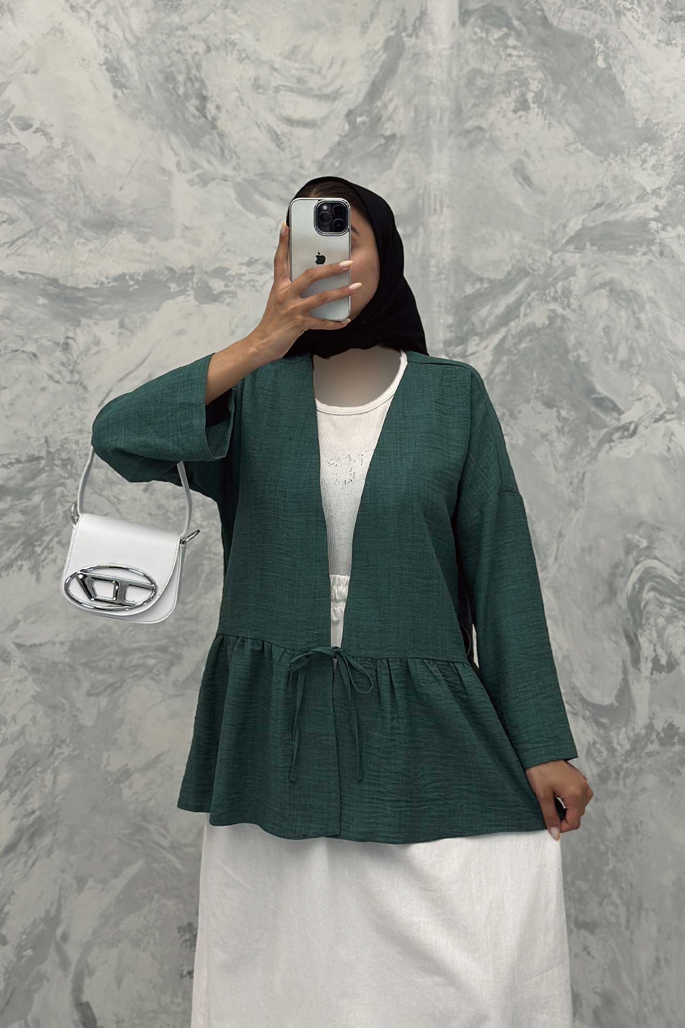 مانتو چین دار تک بند شانتون