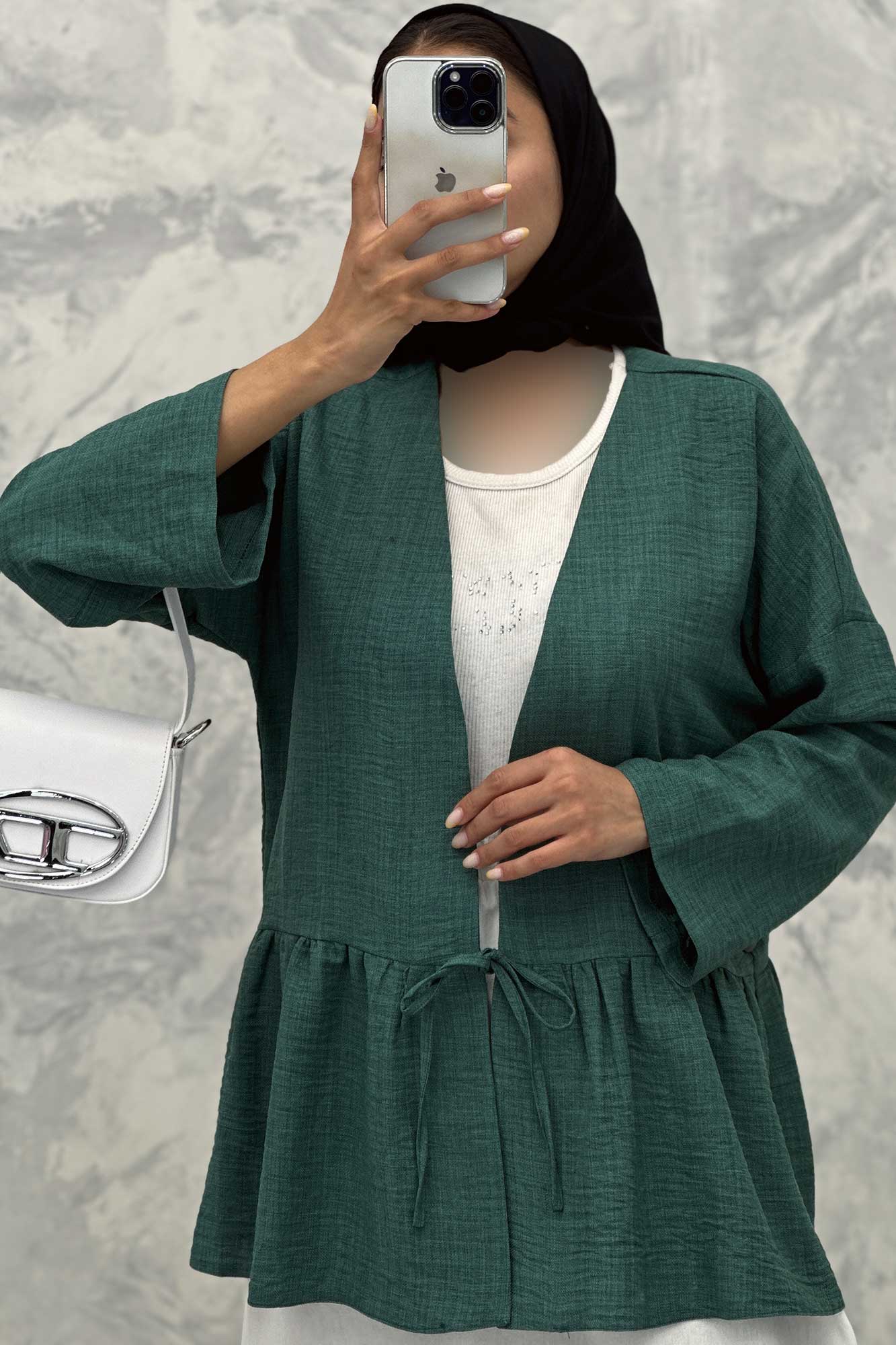 مانتو چین دار تک بند شانتون