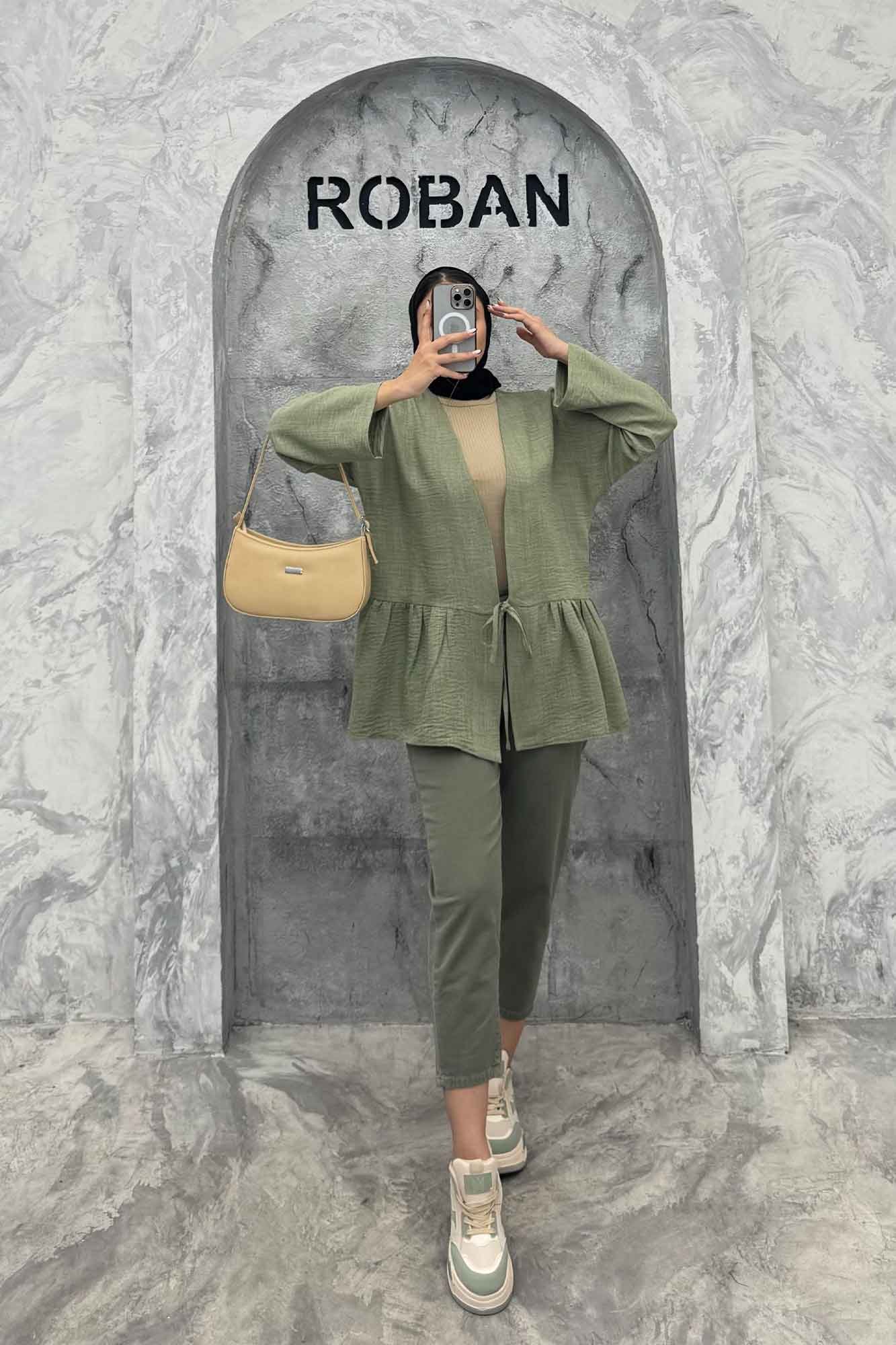 مانتو چین دار تک بند شانتون