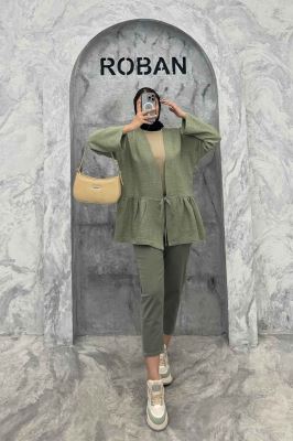 مانتو چین دار تک بند شانتون