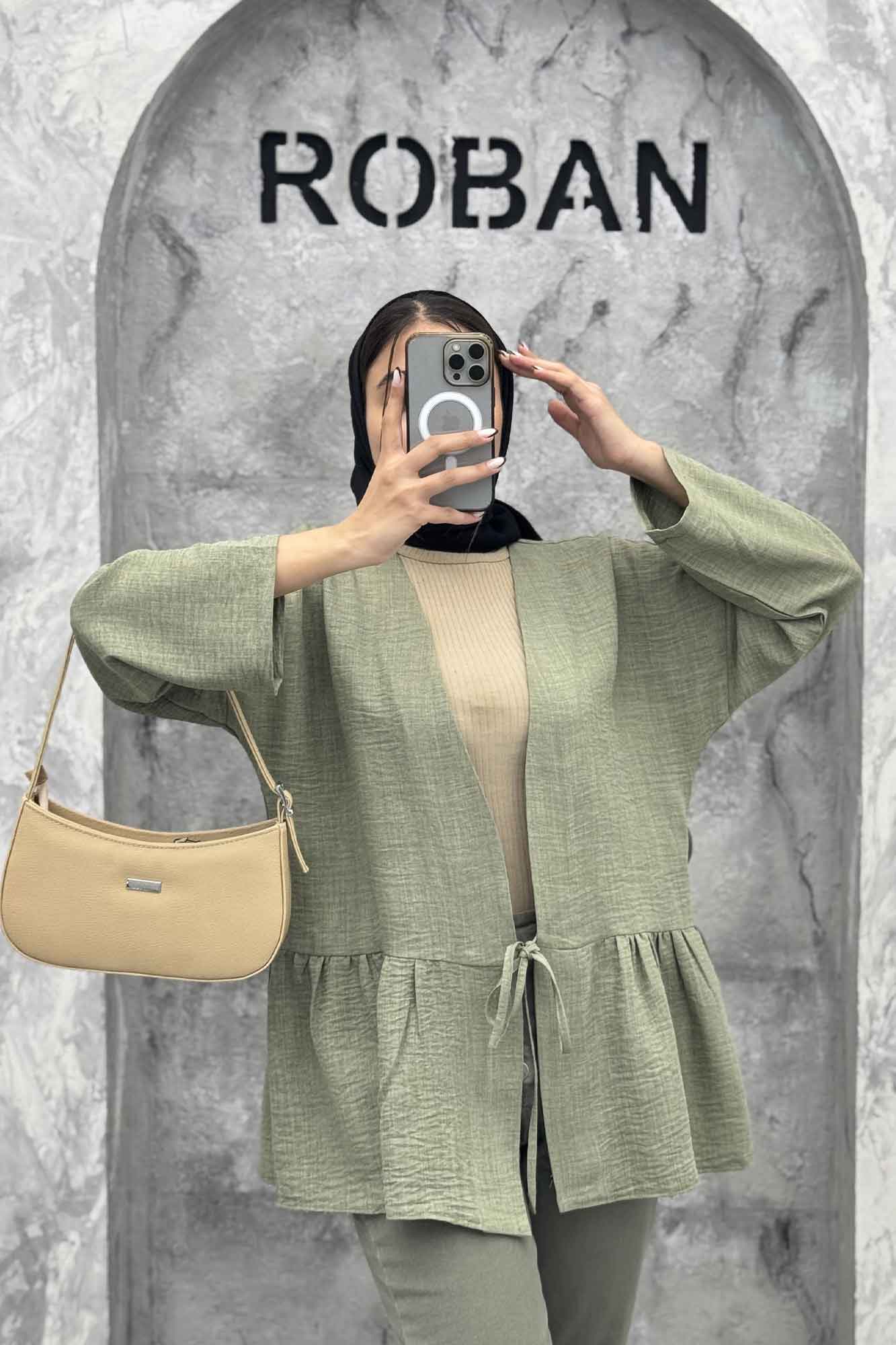 مانتو چین دار تک بند شانتون