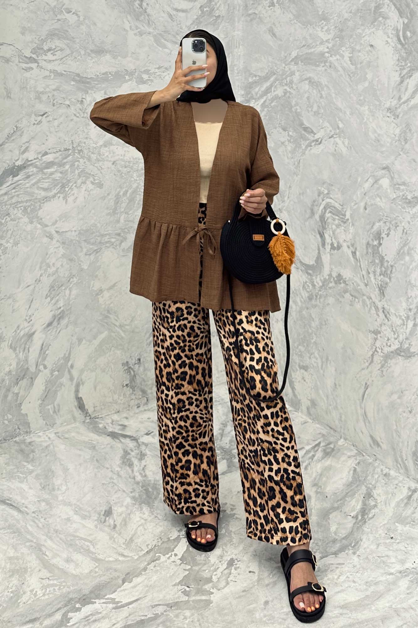 مانتو چین دار تک بند شانتون