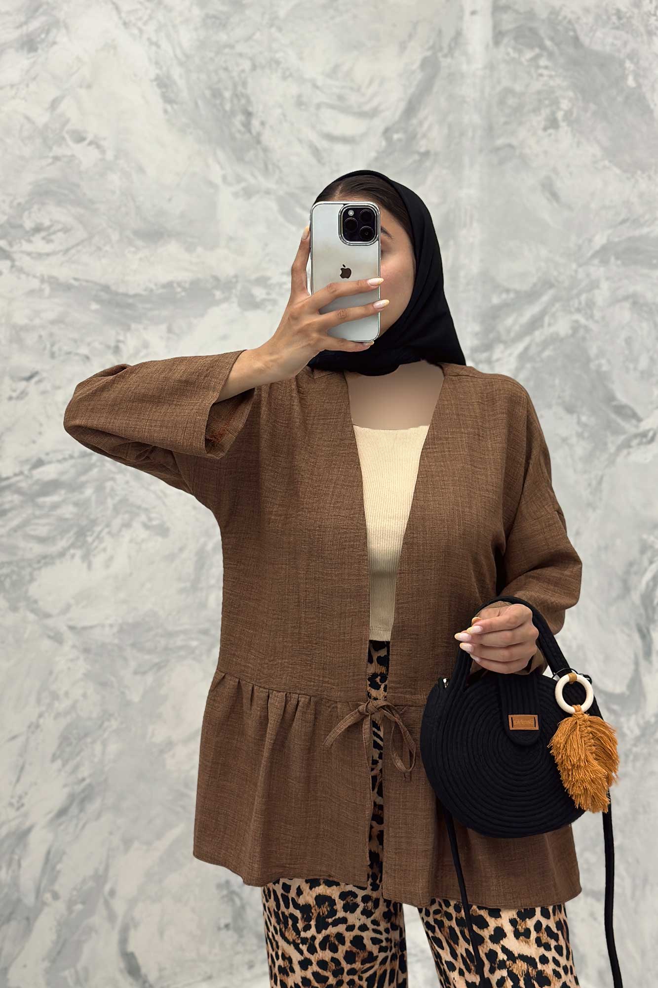 مانتو چین دار تک بند شانتون