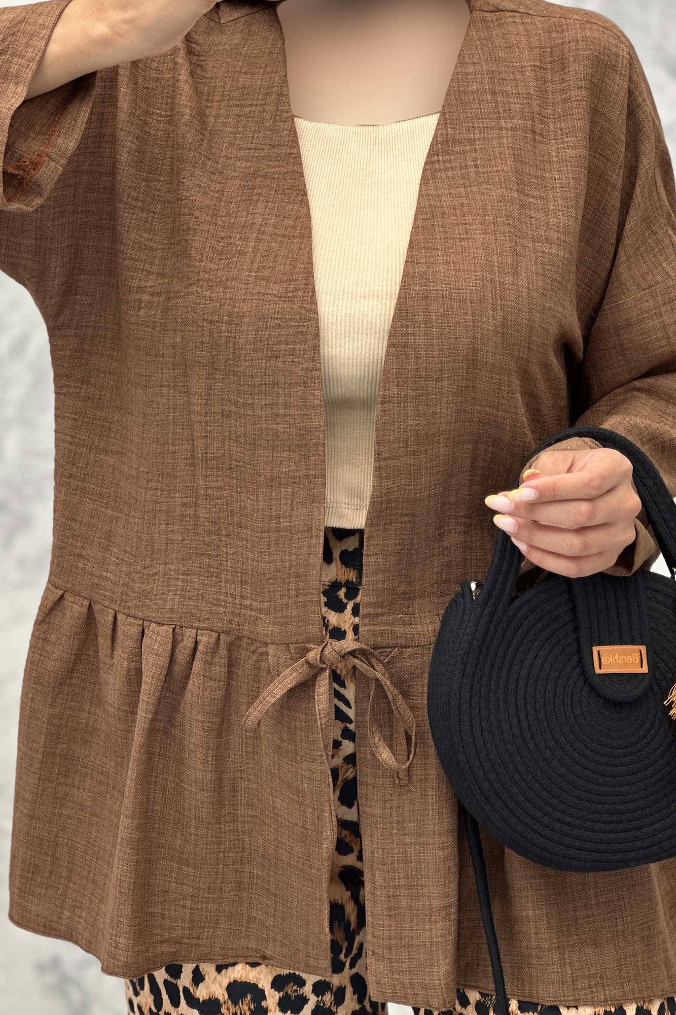 مانتو چین دار تک بند شانتون