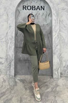 مانتو چین دار تک بند شانتون