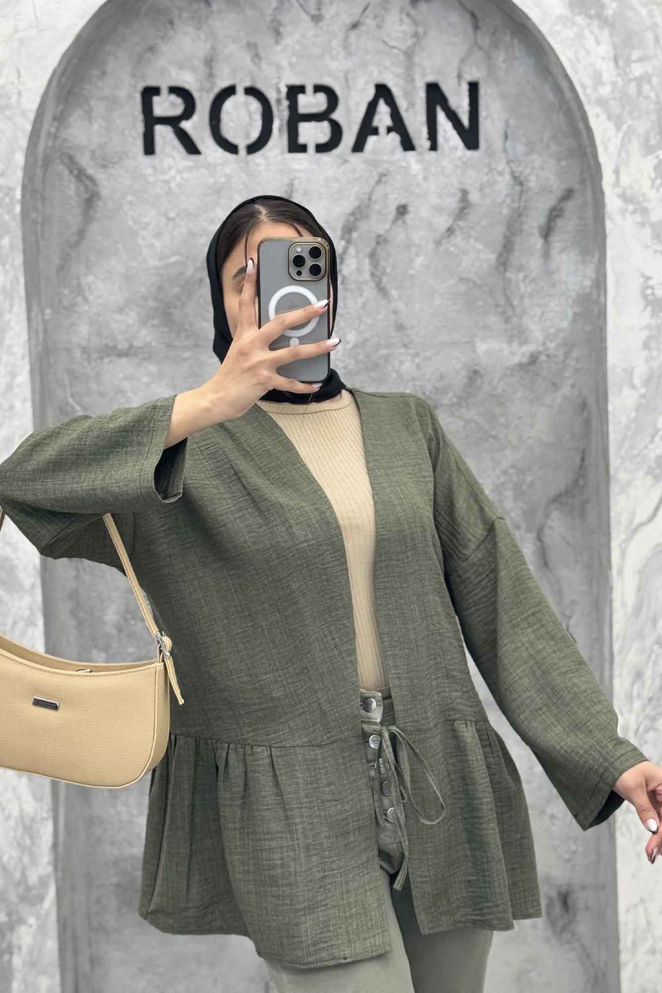 مانتو چین دار تک بند شانتون