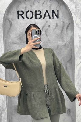 مانتو چین دار تک بند شانتون