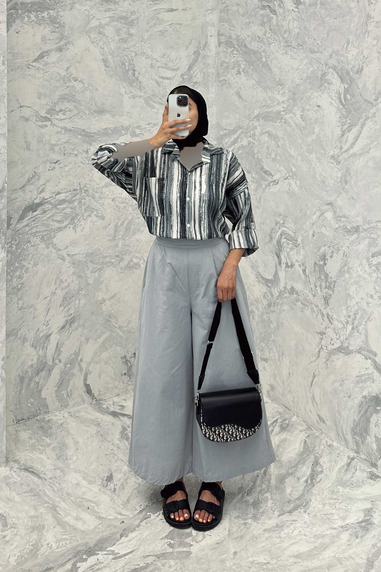 مانتو تک جیب آستین پاگن کراش چاپی