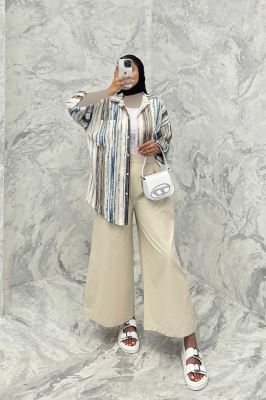 مانتو تک جیب آستین پاگن کراش چاپی