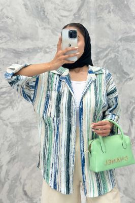 مانتو تک جیب آستین پاگن کراش چاپی