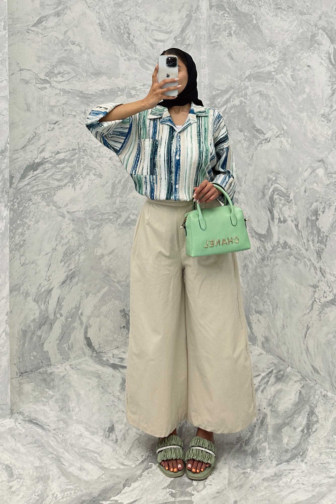 مانتو تک جیب آستین پاگن کراش چاپی