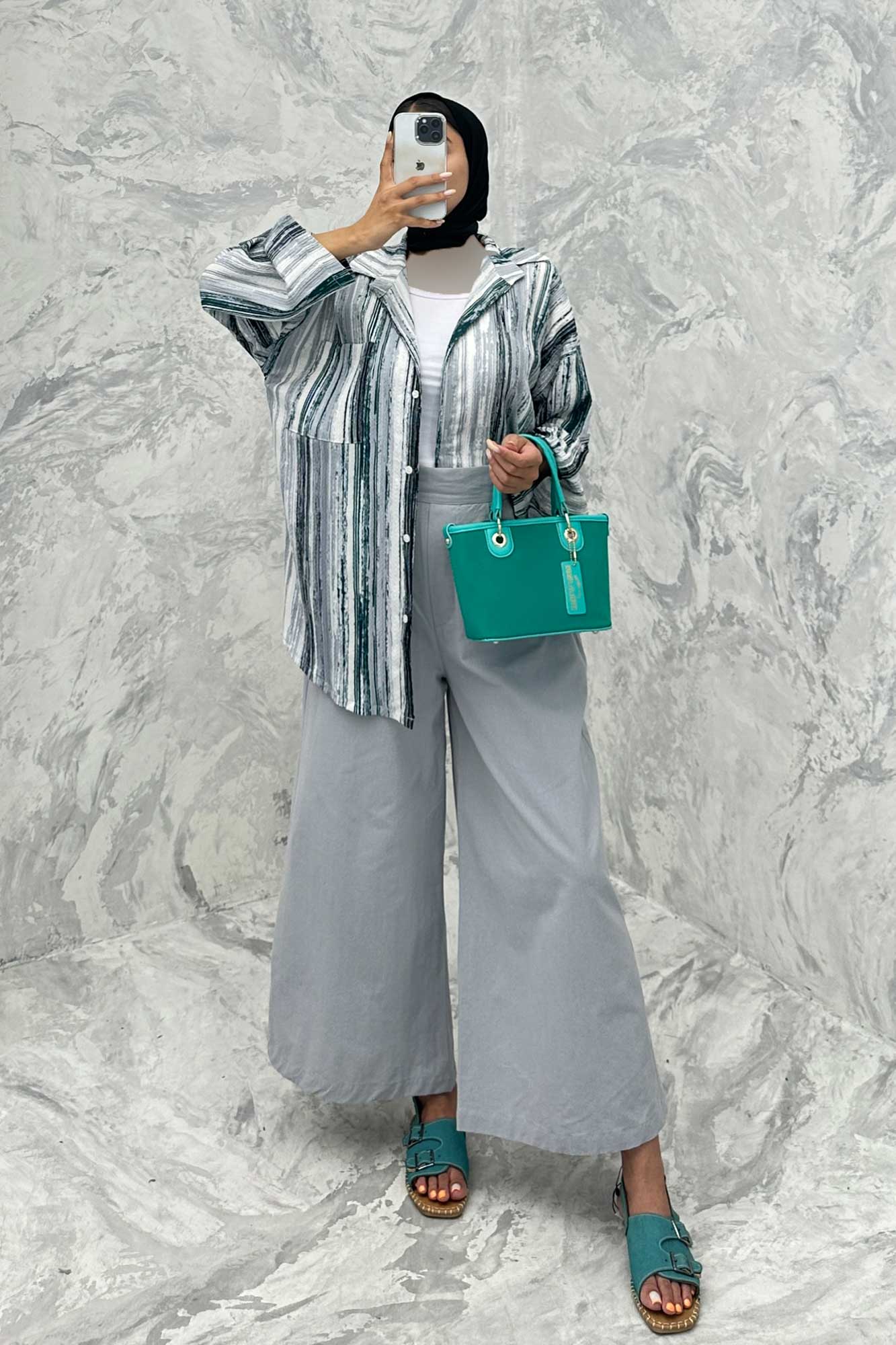 مانتو تک جیب آستین پاگن کراش چاپی