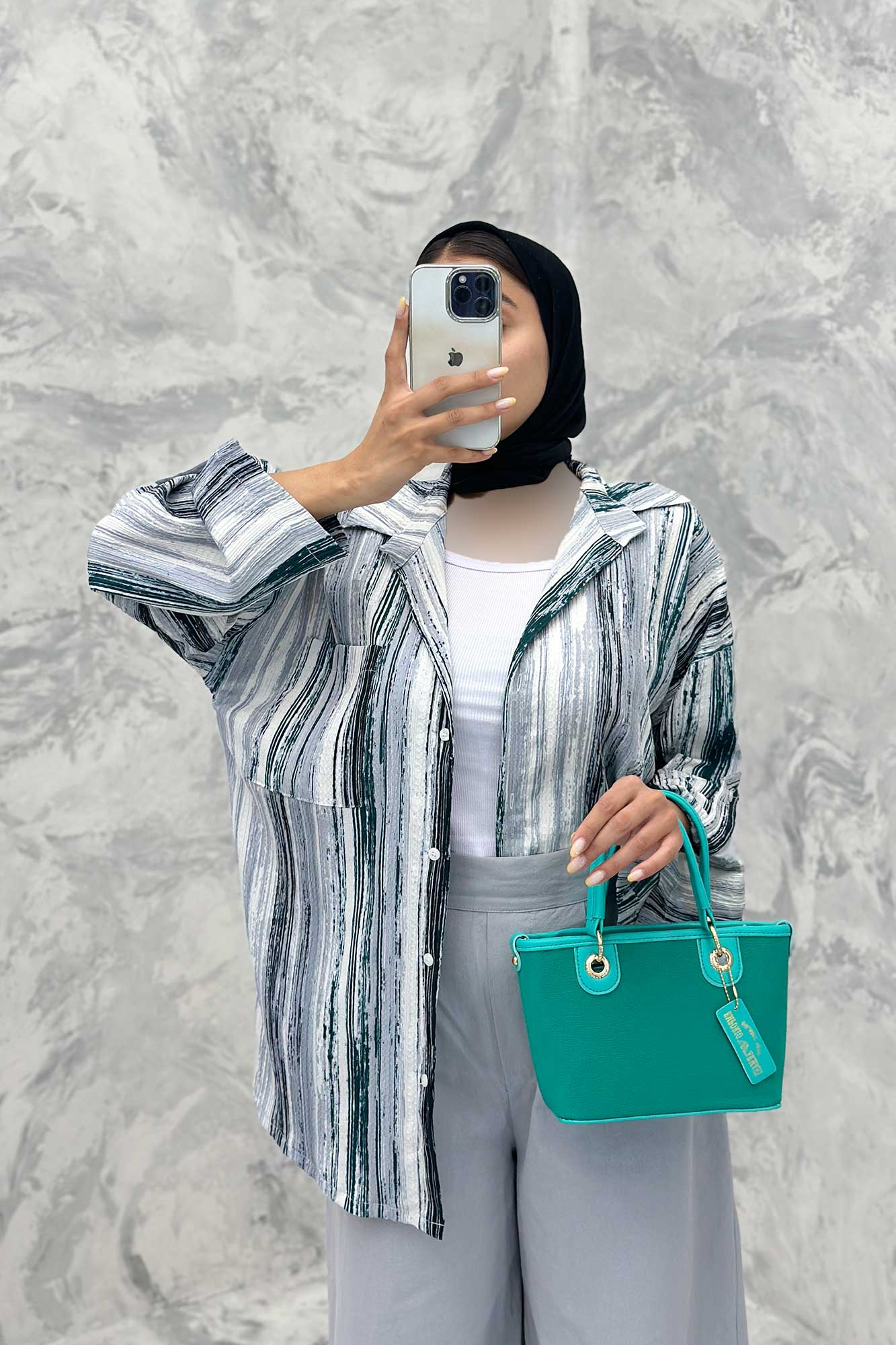 مانتو تک جیب آستین پاگن کراش چاپی