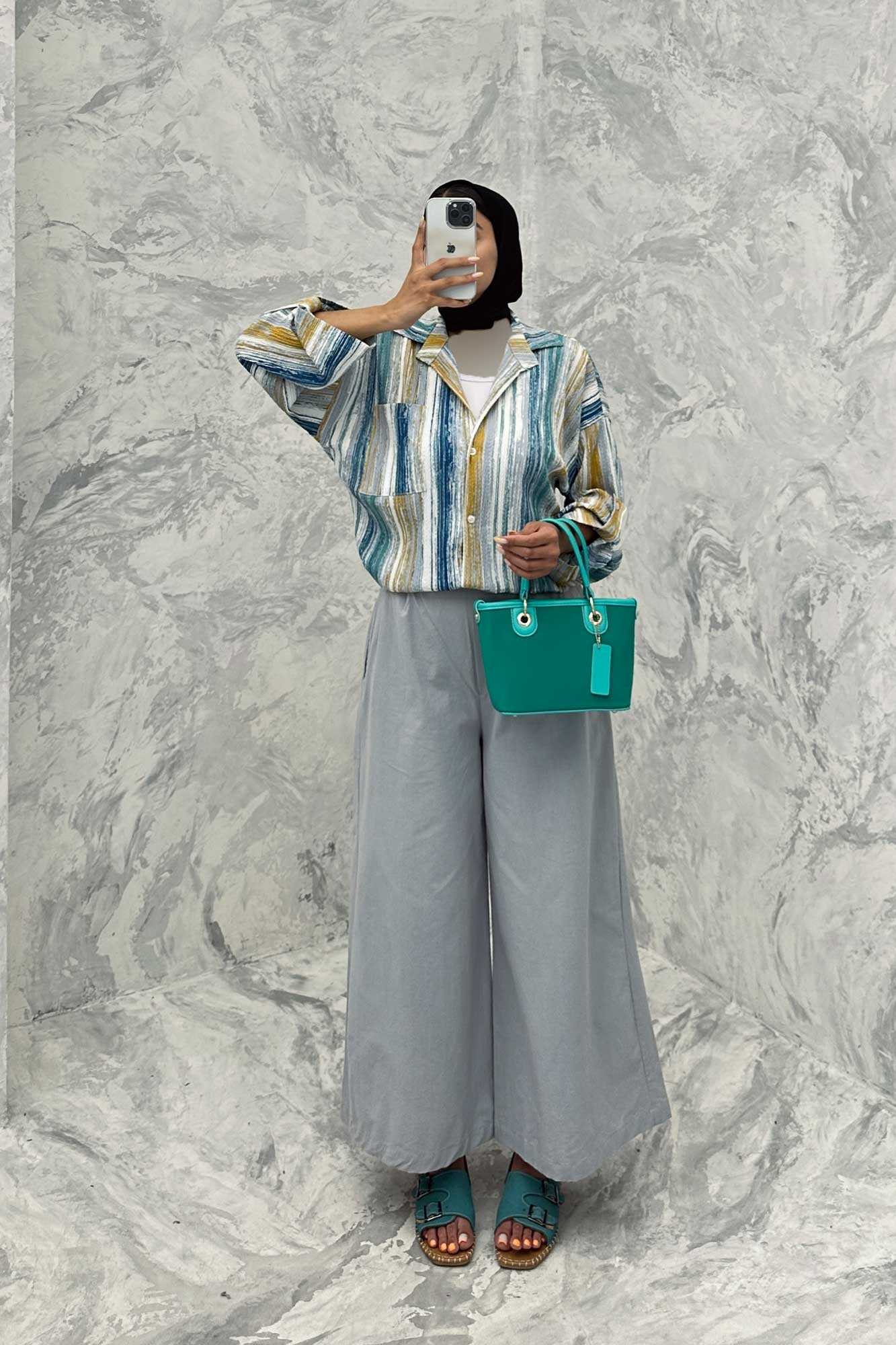 مانتو تک جیب آستین پاگن کراش چاپی