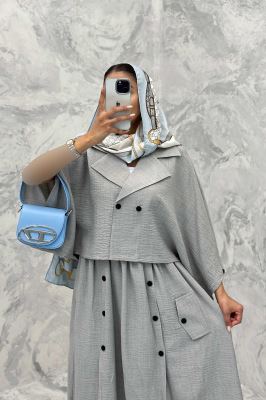 ست کت و دامن خفاشی دکمه زاماک شانتون