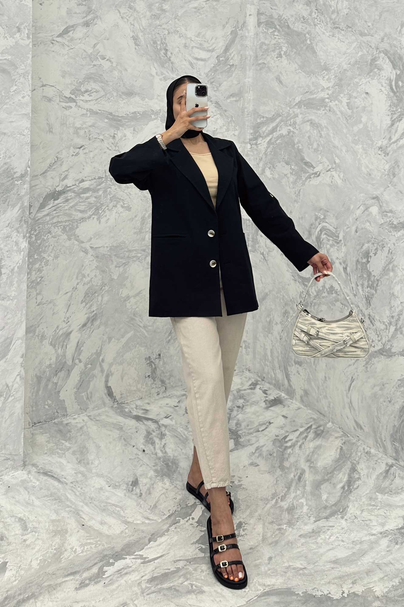 مانتو کتی دو دکمه لینن مهیلا