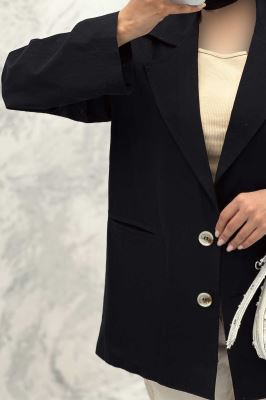 مانتو کتی دو دکمه لینن مهیلا