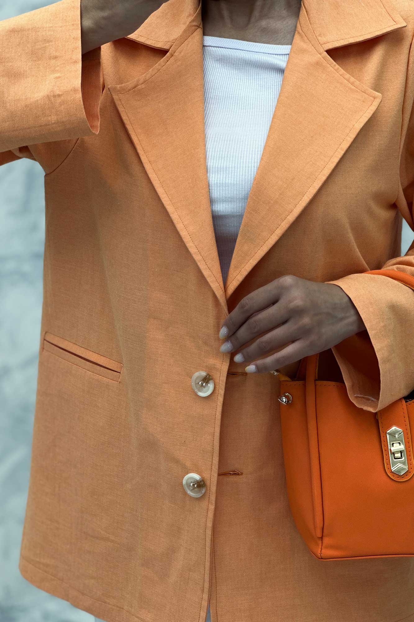 مانتو کتی دو دکمه لینن مهیلا