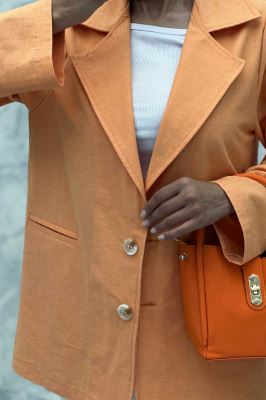 مانتو کتی دو دکمه لینن مهیلا