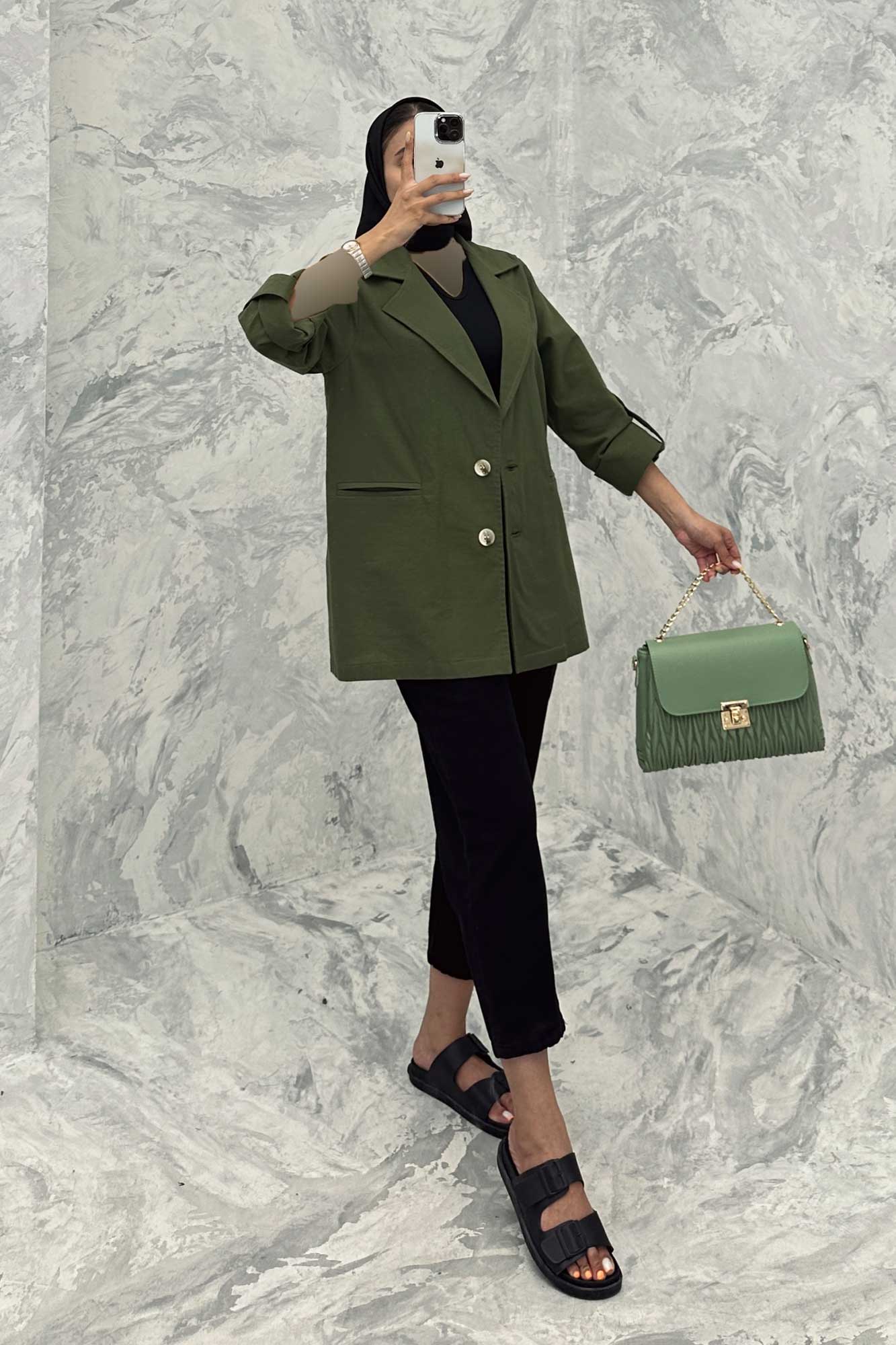 مانتو کتی دو دکمه لینن مهیلا