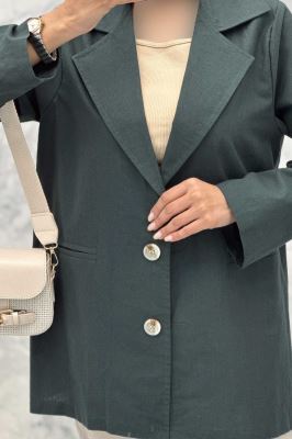 مانتو کتی دو دکمه لینن مهیلا