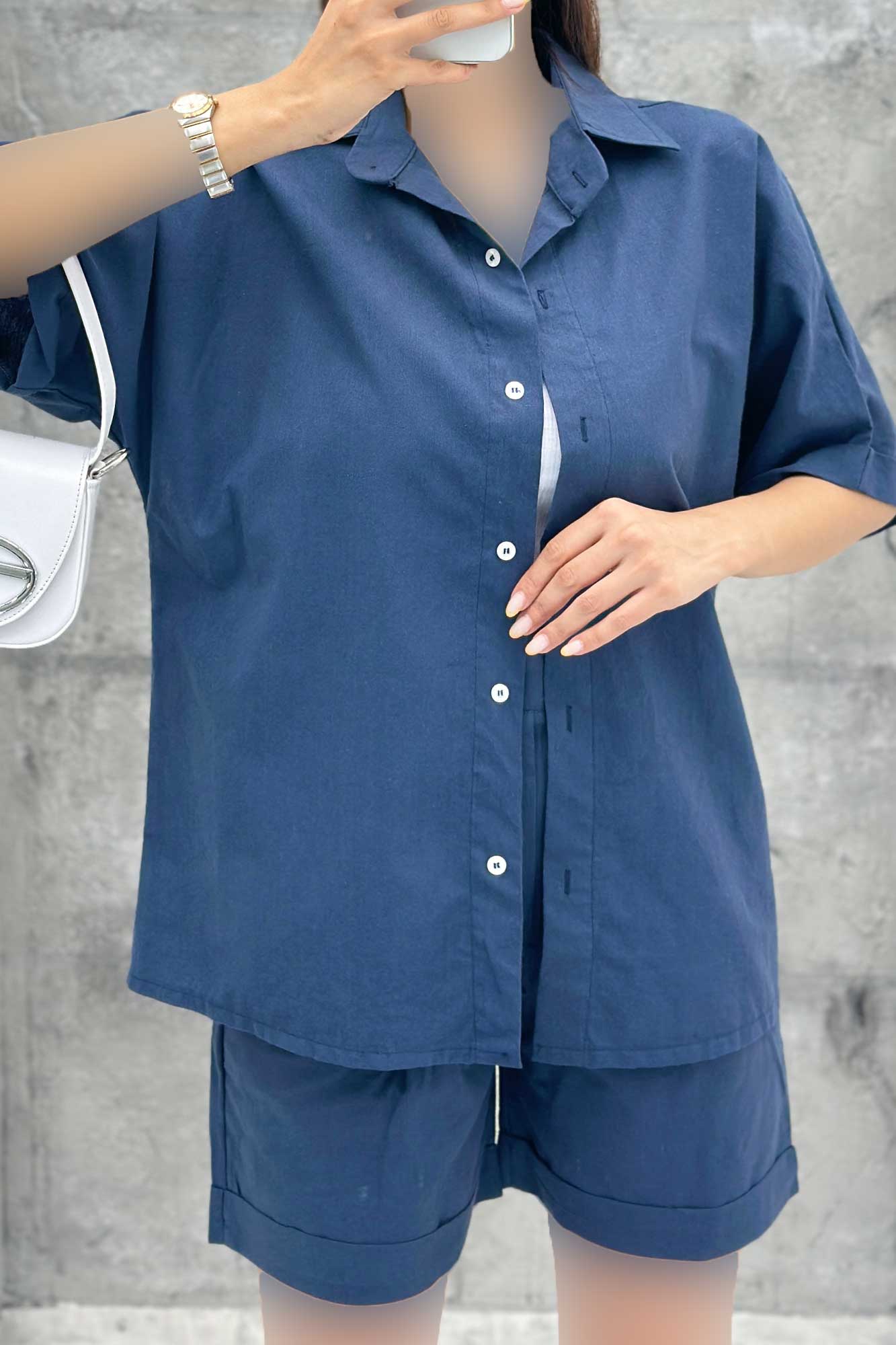 ست شومیز و شلوارک لینن ریموند