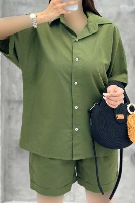 ست شومیز و شلوارک لینن ریموند