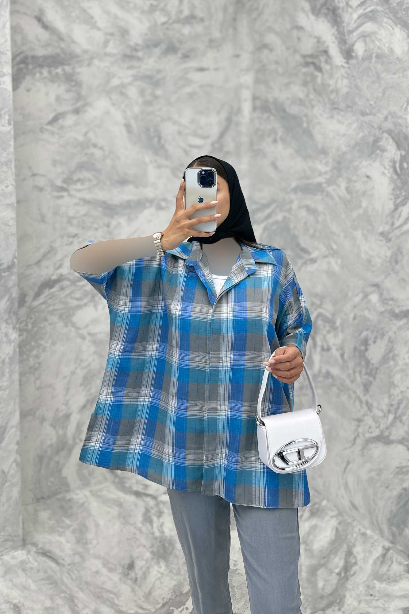 شومیز چهارخانه ساده