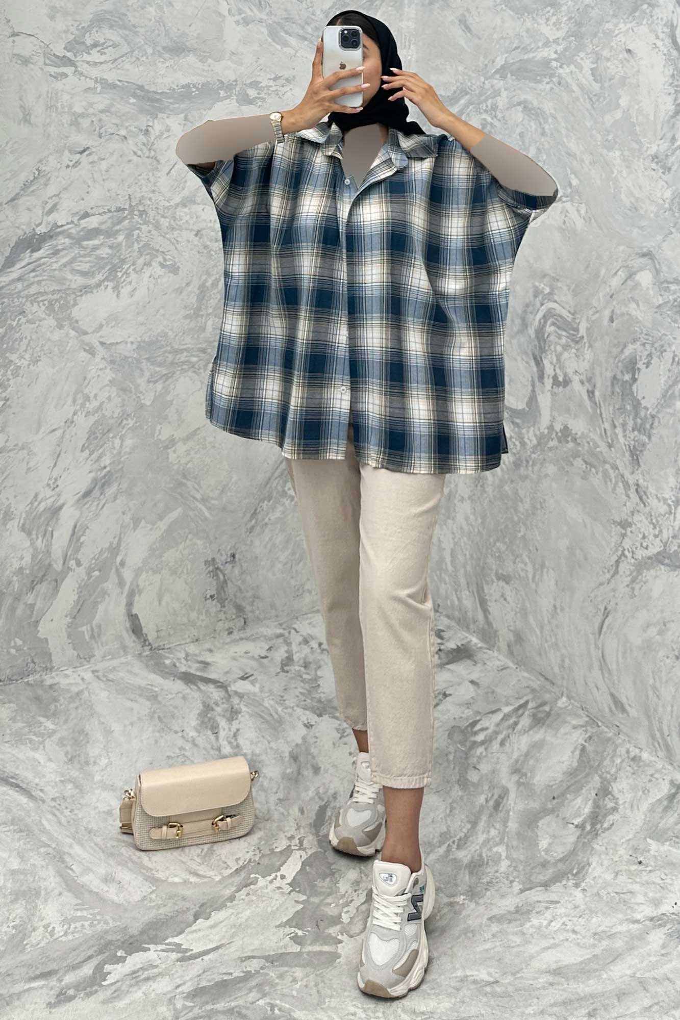 شومیز چهارخانه ساده