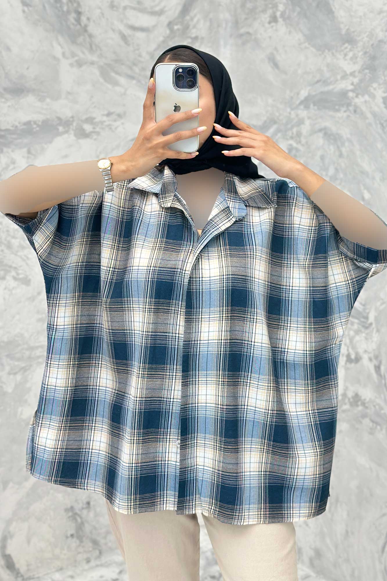 شومیز چهارخانه ساده