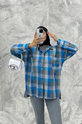 مانتو دو جیب خطی چهارخانه