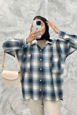 مانتو دو جیب خطی چهارخانه