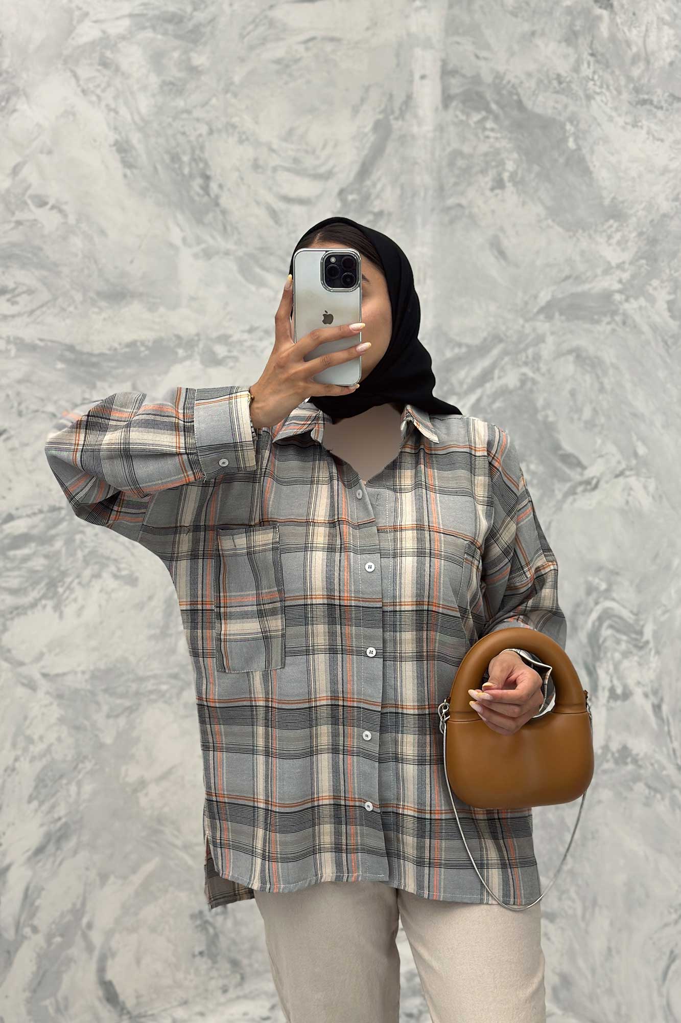 مانتو دو جیب خطی چهارخانه