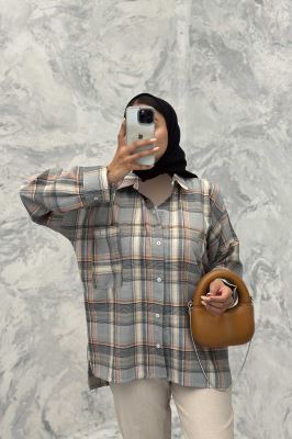 مانتو دو جیب خطی چهارخانه