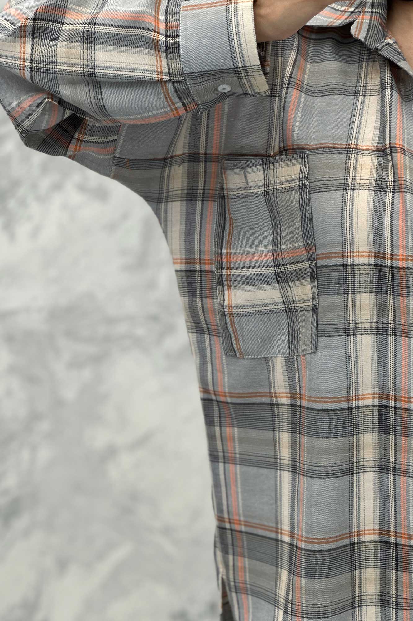 مانتو دو جیب خطی چهارخانه